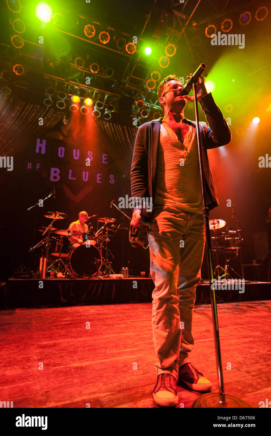 Chicago, USA. 13 April 2013. Venezuelan band Los Amigos Invisibles performing at the House of Blues in Chicago, USA. Stock Photo