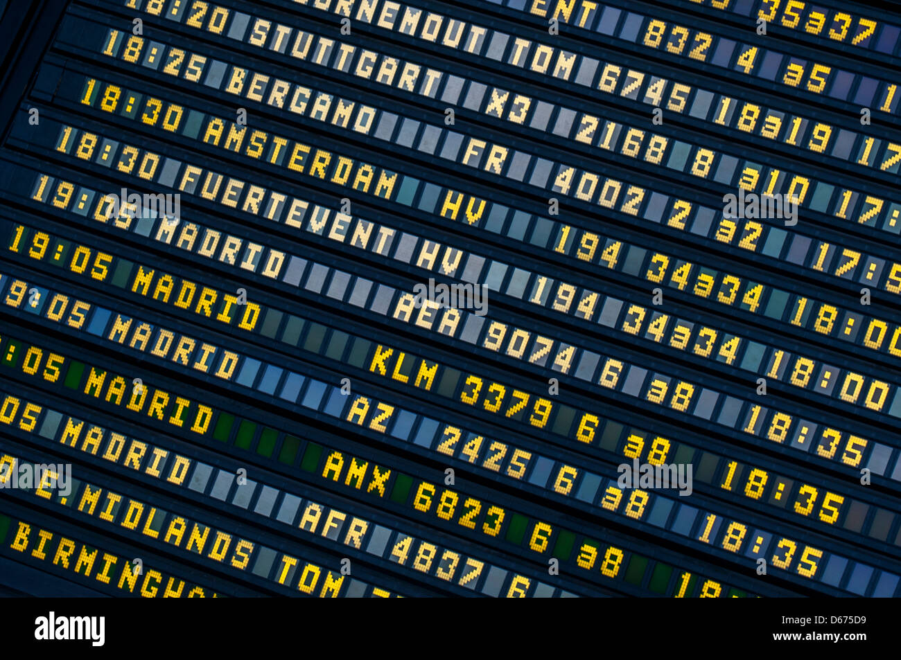 Flight information board to travel to your destination Stock Photo - Alamy