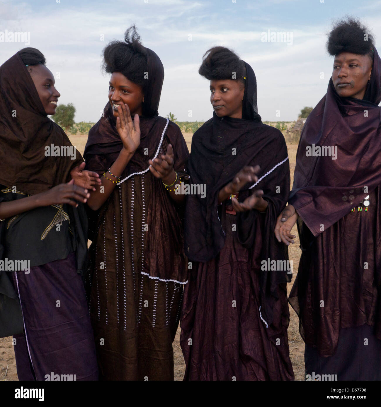 Wodaabe tribal women during Gerewol festival in northern Niger Stock ...