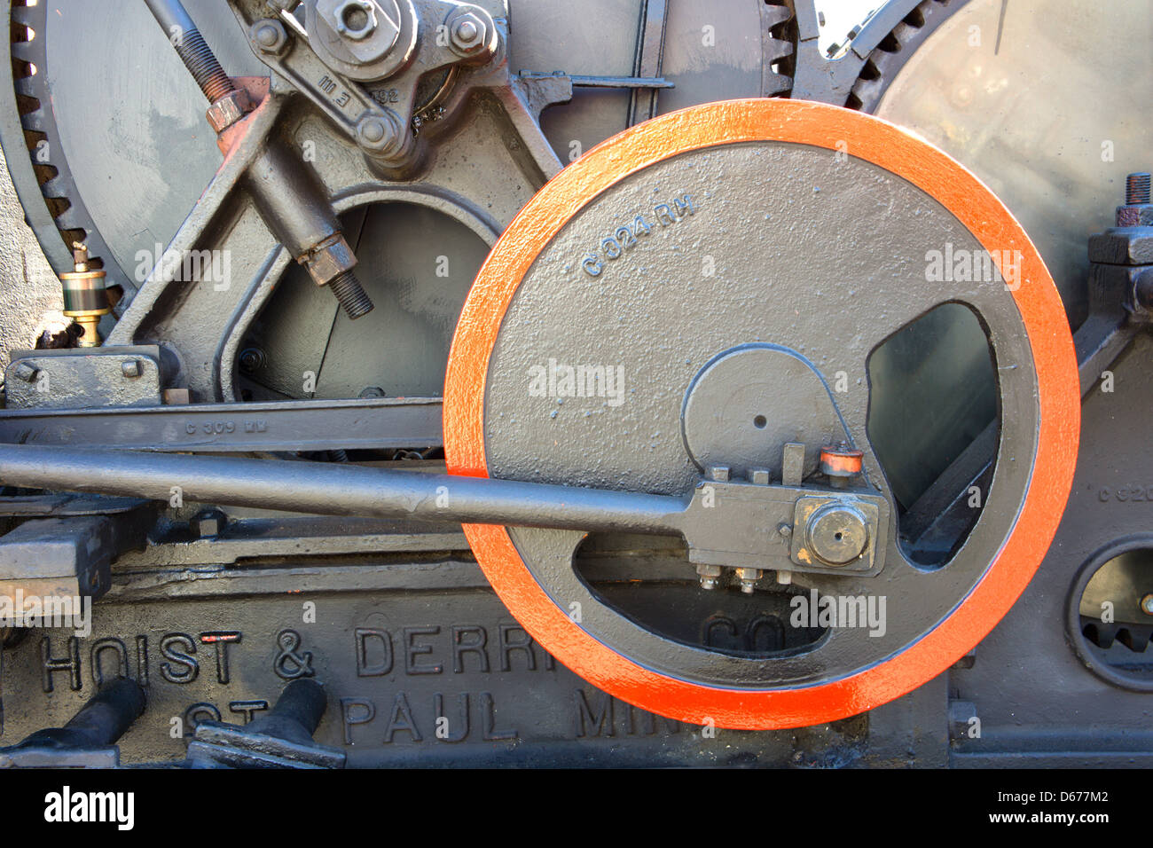 American Hoist & Derrick Co Steam Donkey, detail of Steam Engine Stock ...