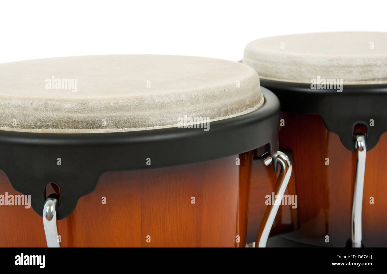 Closeup of bongos. Latin percussion instrument. Stock Photo