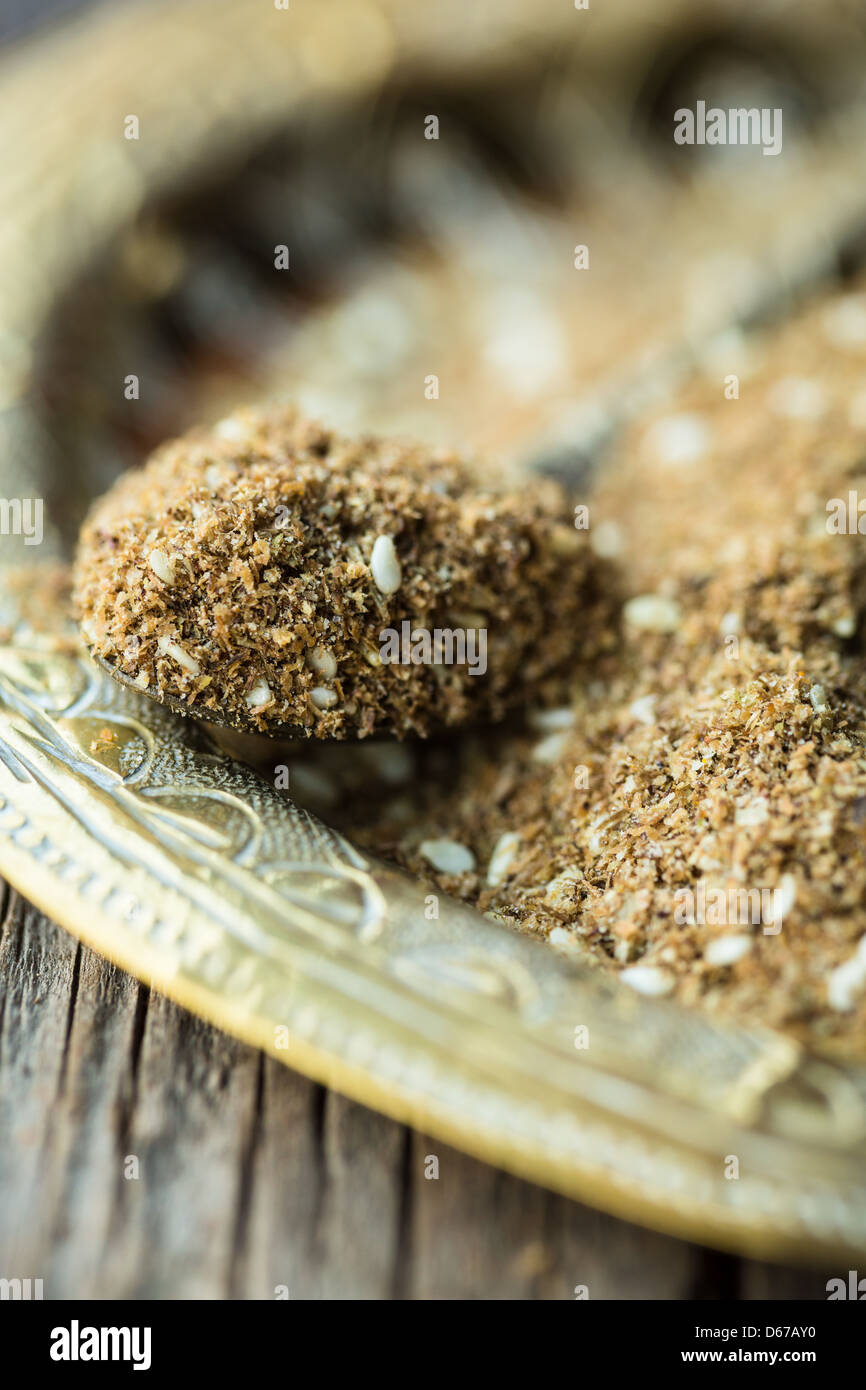 za'atar spice, mix of thyme, herbs and sesame seeds Stock Photo Alamy
