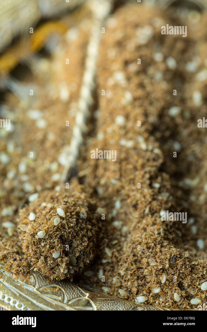 Za'atar spice, mix of thyme, herbs and sesame seeds Stock Photo Alamy
