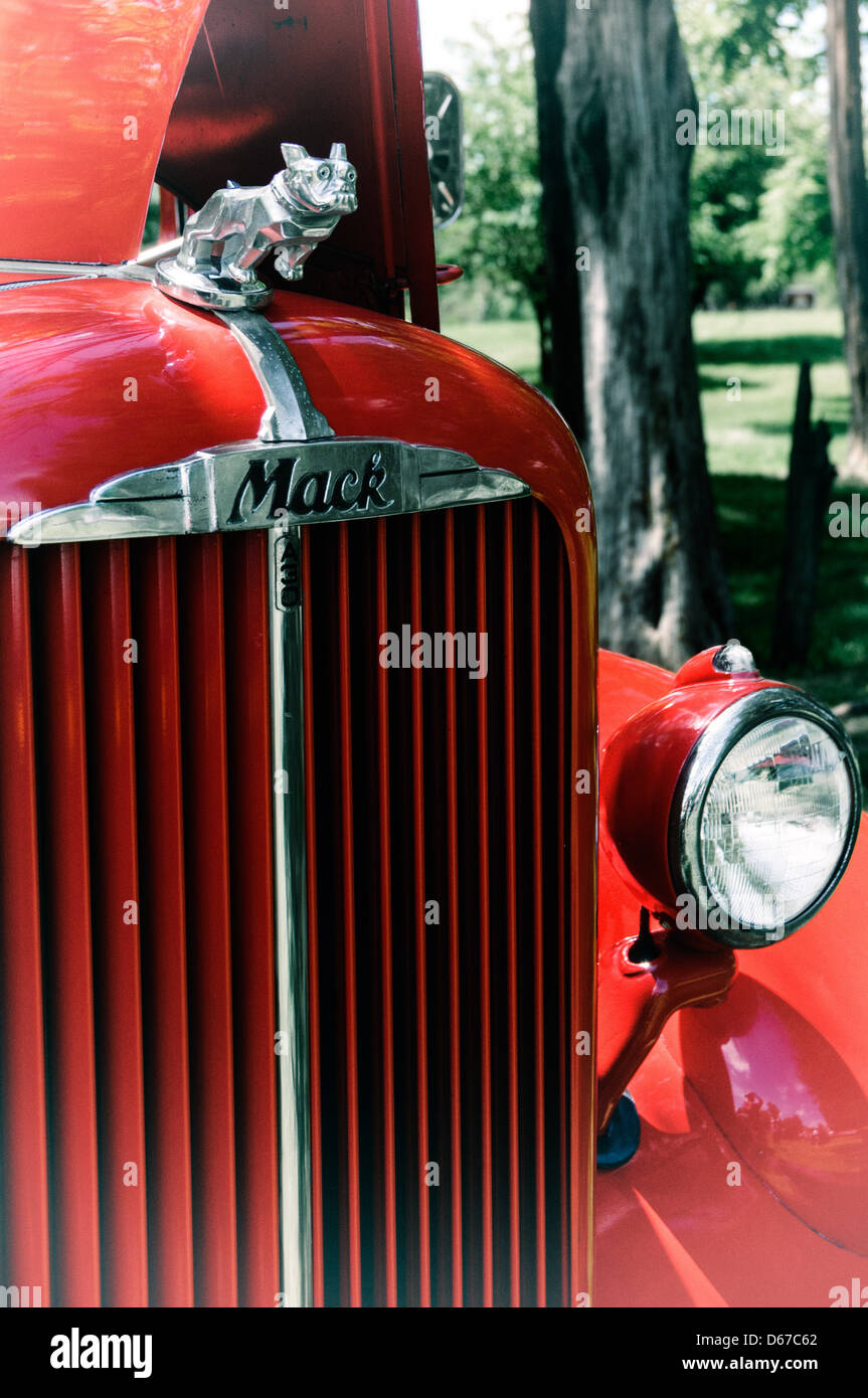 1951 Mack Truck, Antique Car Show, Sully Historic Site, Chantilly, Virginia Stock Photo