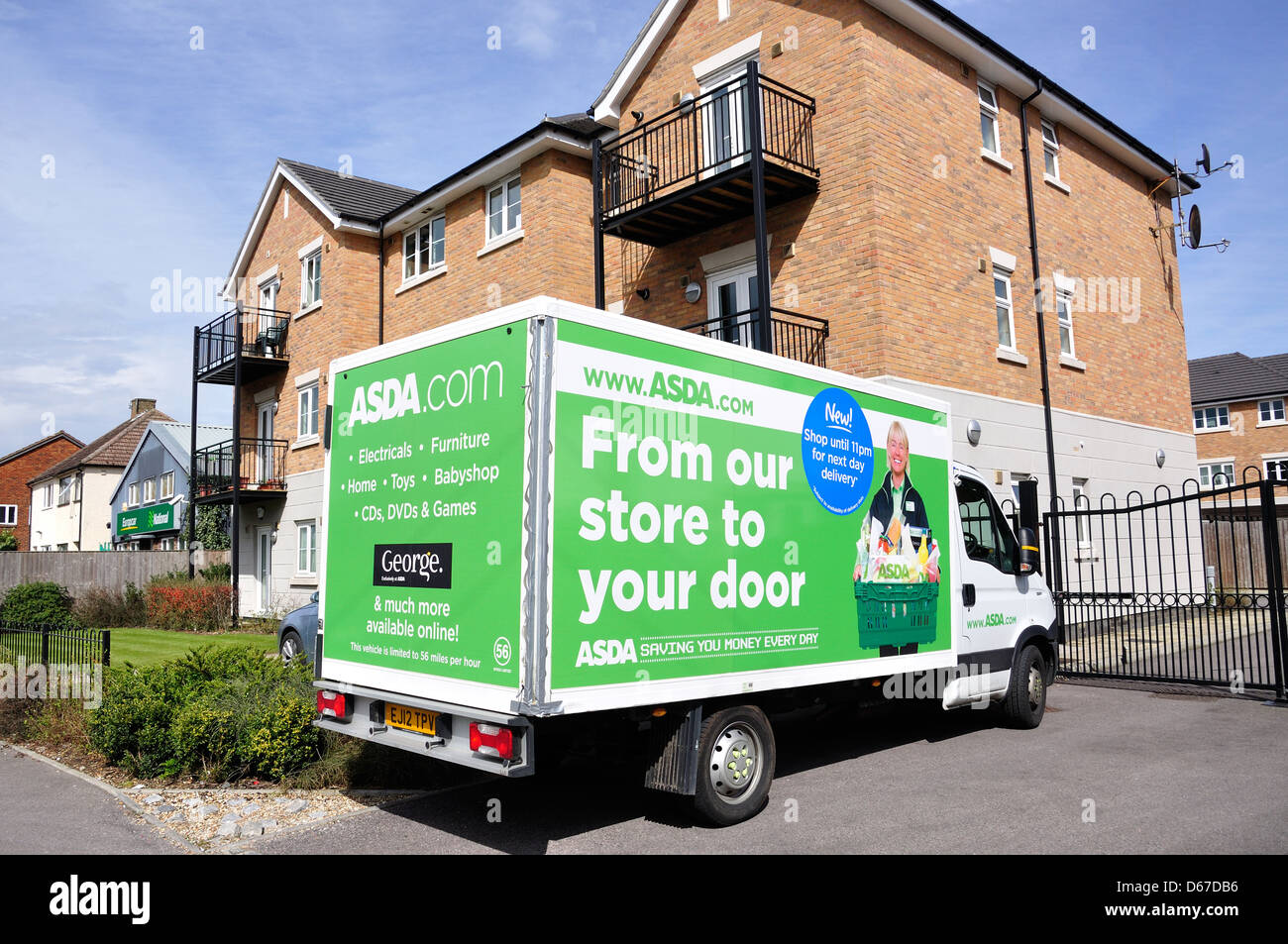 Asda Supermarket delivery van, Harlington, London Borough of Hillingdon, Greater London, England, United Kingdom Stock Photo