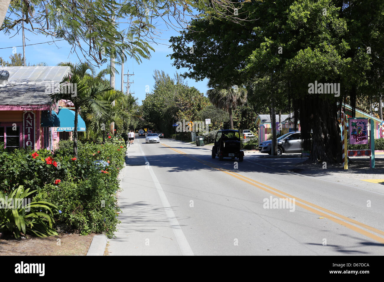 road at Captiva Island, Florida, USA Stock Photo