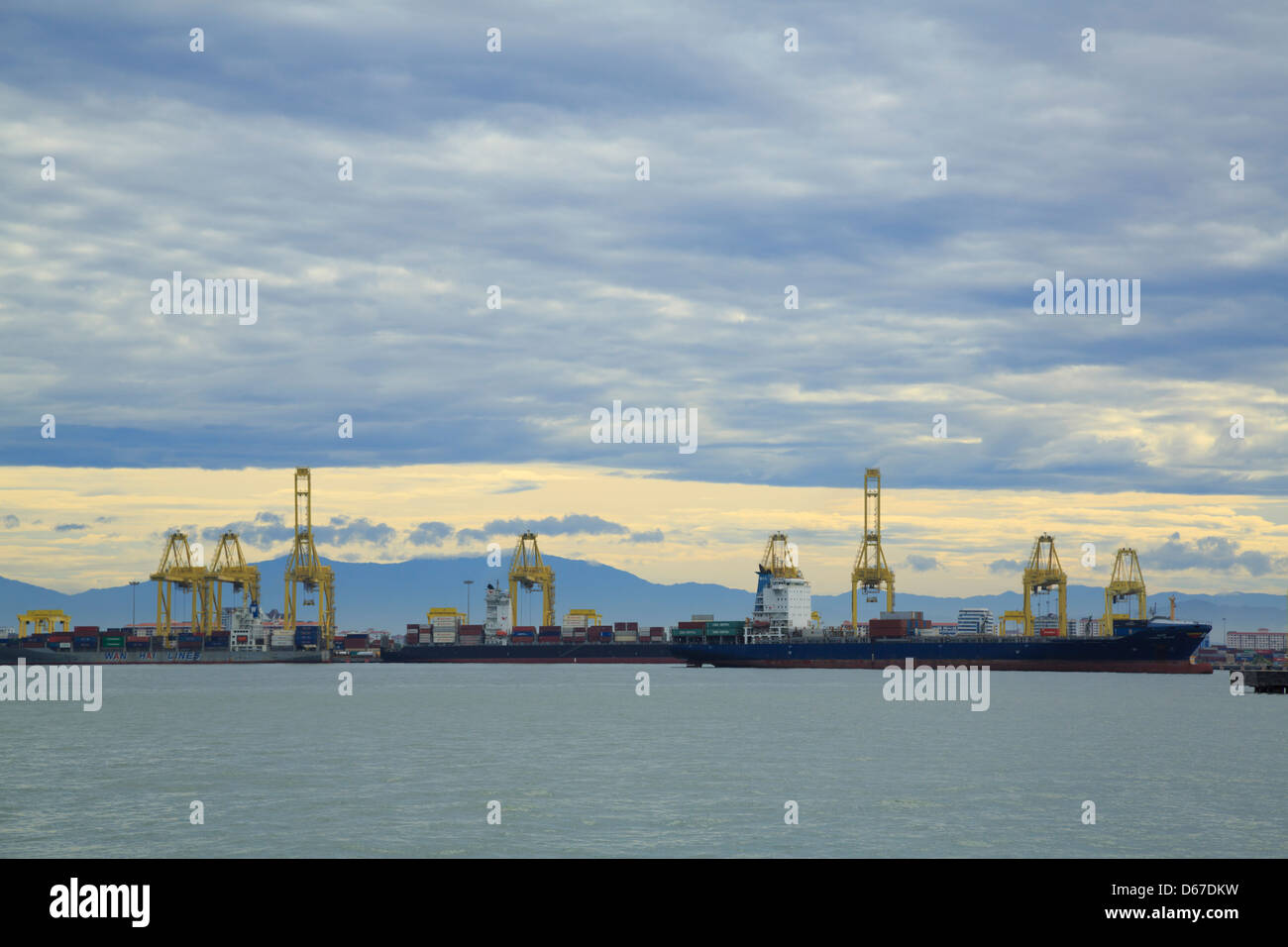 Cargo ships at harbour in Town, Penang, Malaysia Stock Photo Alamy