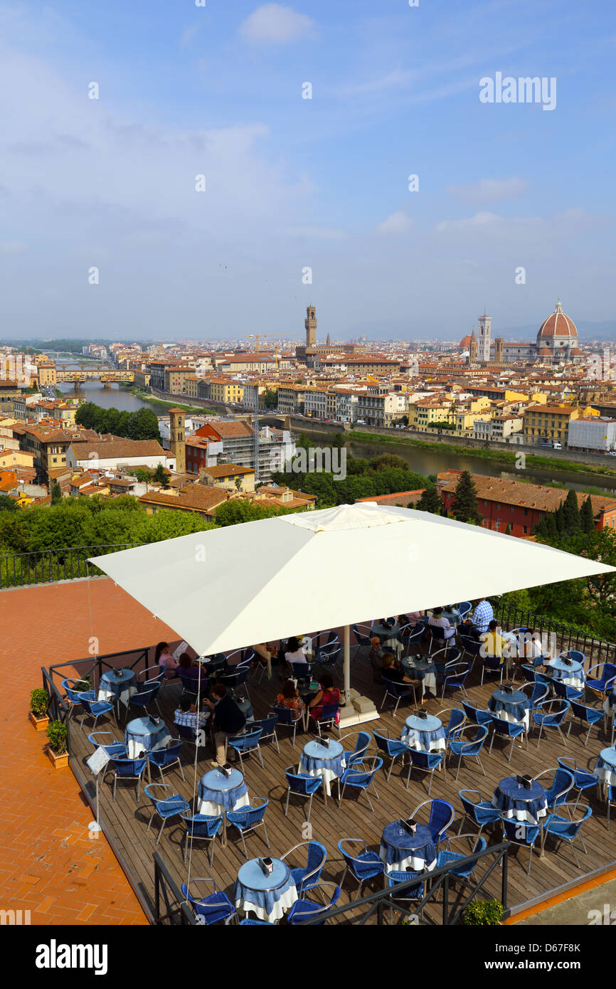 Piazzale Michelangelo with its panoramic view of Florence Stock Photo