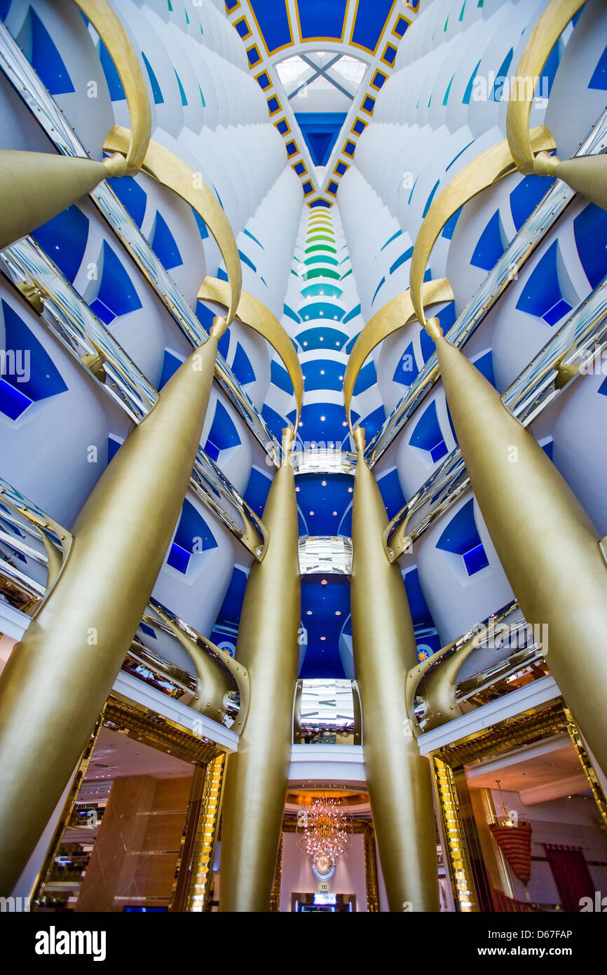 Dubai, the hall of the luxury Burj Al Arab hotel Stock Photo - Alamy