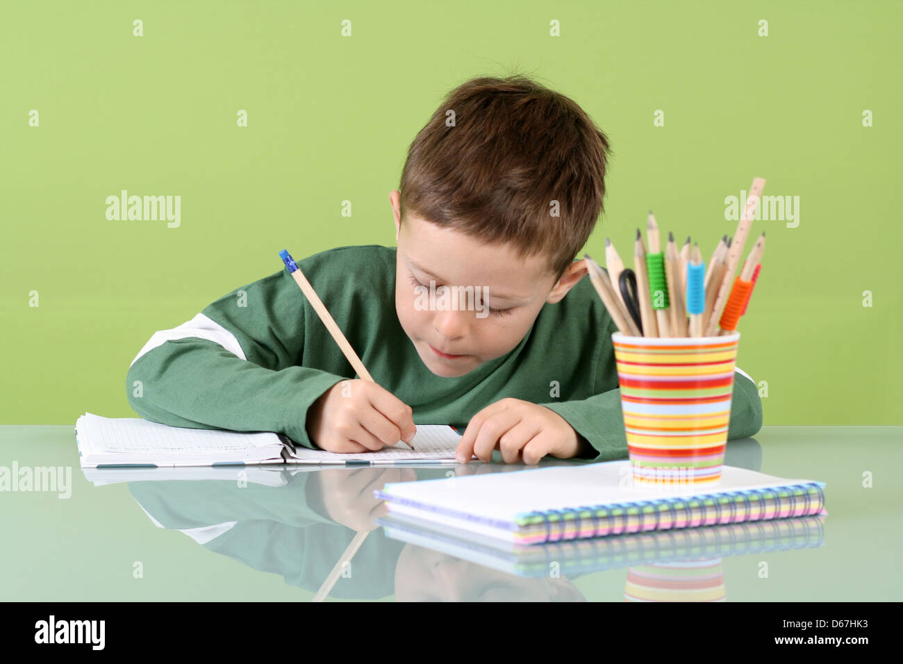 writing,school children,homework,schoolchild Stock Photo