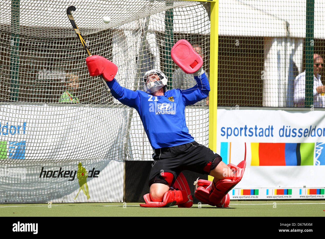 Germany's Max Weinhold is pictured during a field hockey national match between Germany and Belgium at DSD in Duesseldorf, Germany, 23 June 2012. Photo: Revierfoto Stock Photo