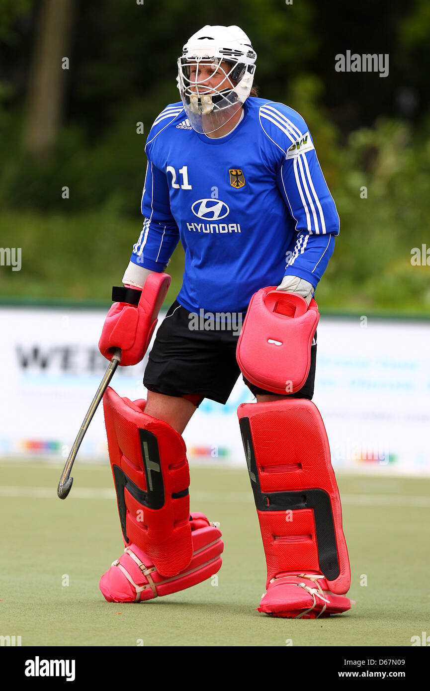 Germany's Max Weinhold is pictured during a field hockey national match between Germany and Belgium at DSD in Duesseldorf, Germany, 23 June 2012. Photo: Revierfoto Stock Photo