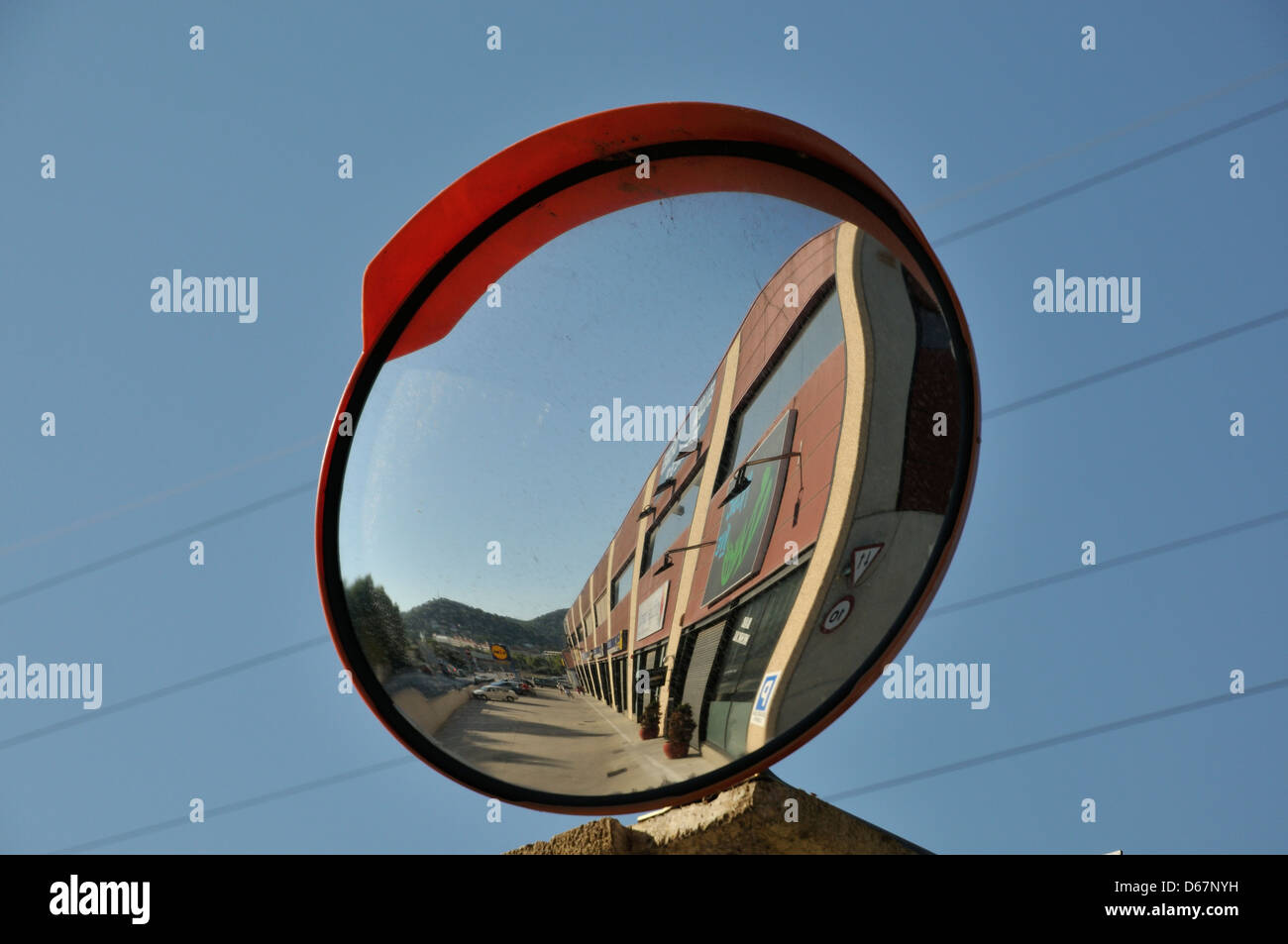signal mirror to see another direction Stock Photo Alamy