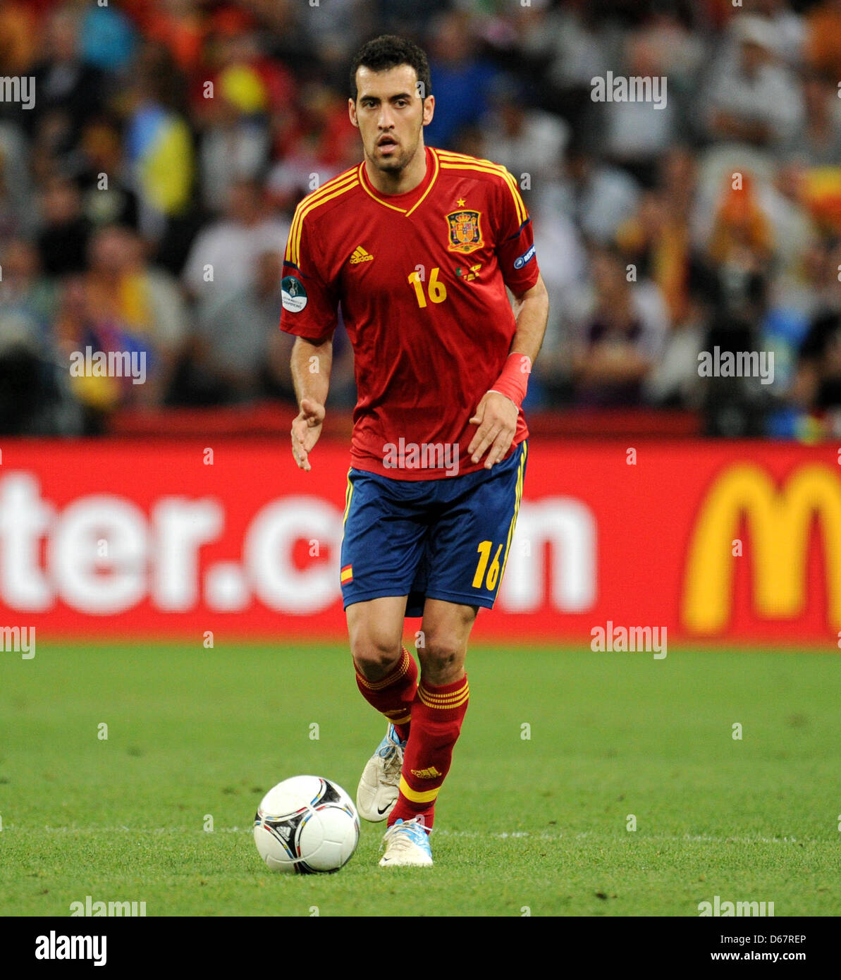 Spain's Sergio Busquets in action during UEFA EURO 2012 semifinal