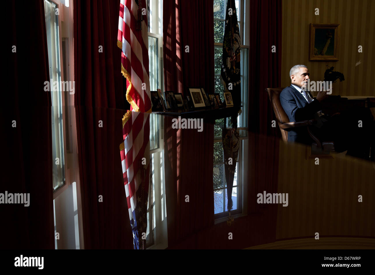 United States President Barack Obama talks with Chief of Staff Denis ...