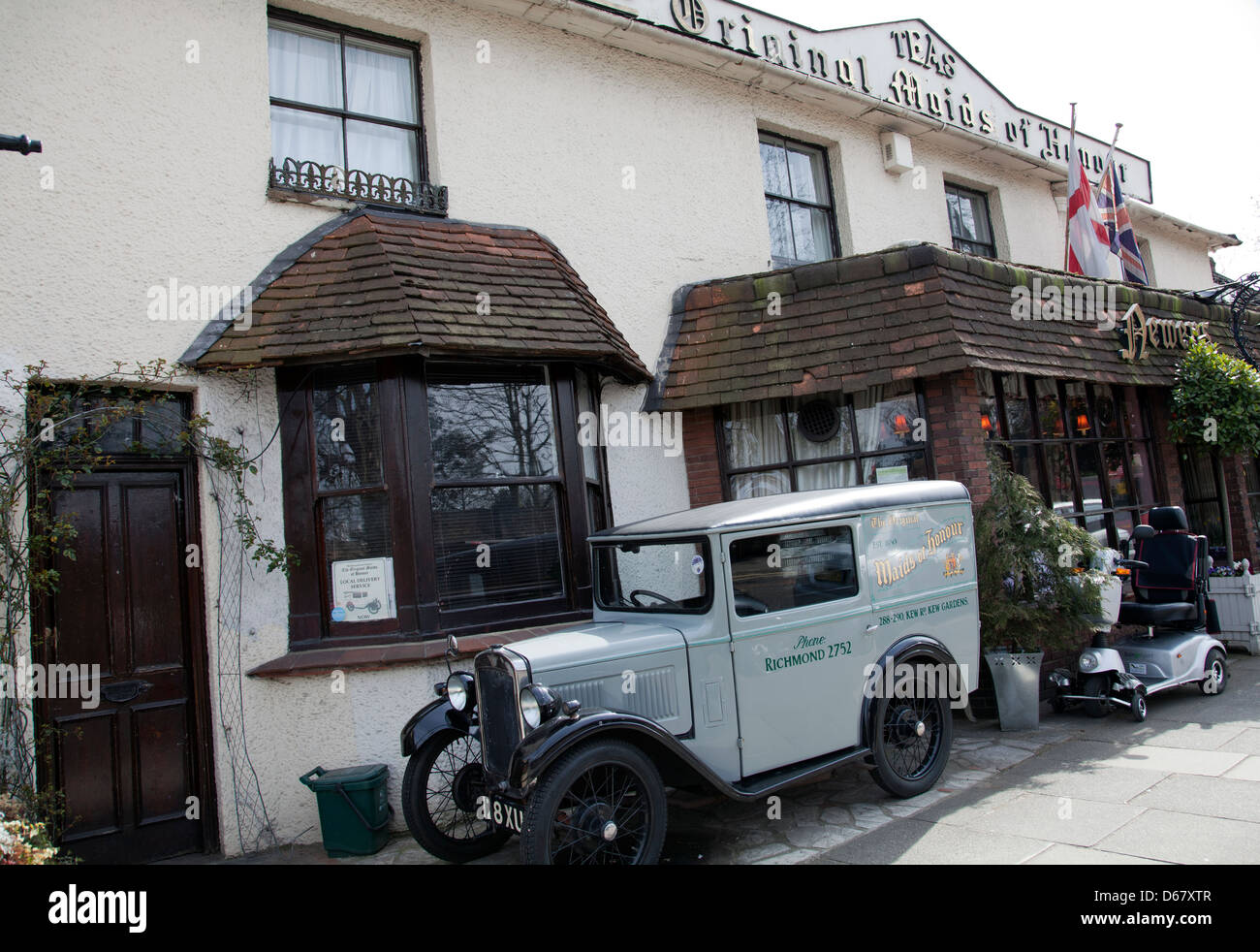 Newens Maids of Honour Tearooms on Kew Green - London UK Stock Photo