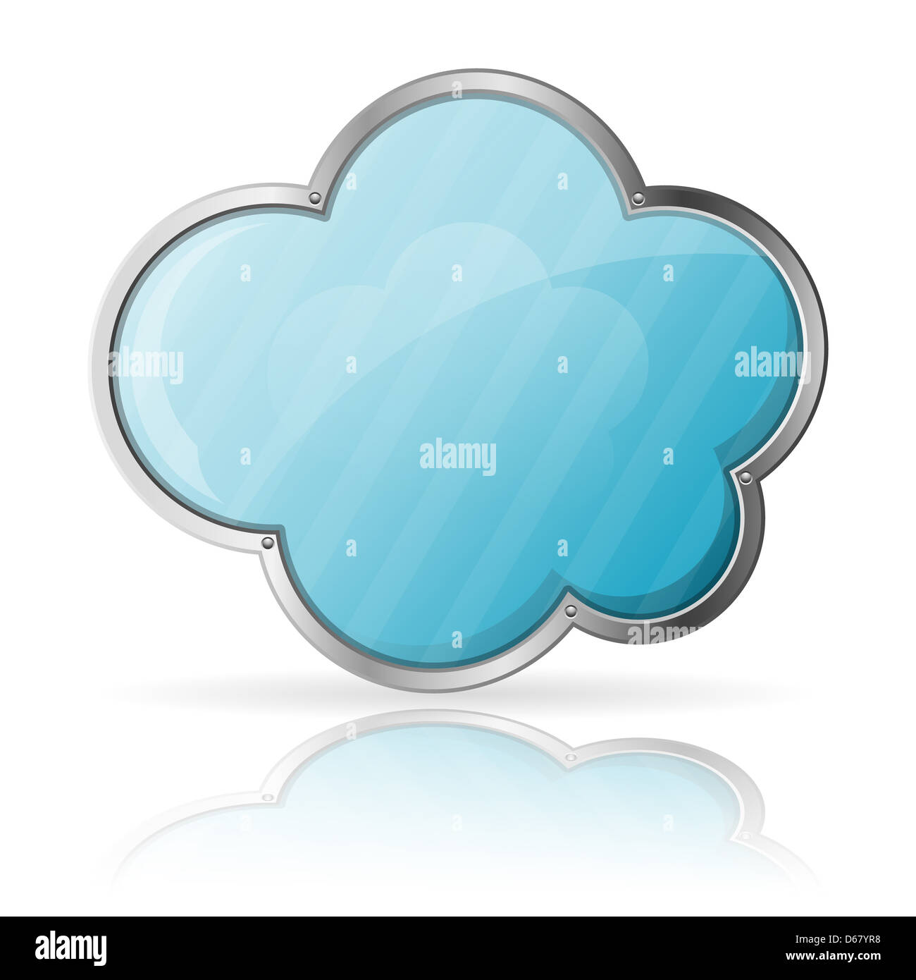 Cloud Computing Concept - Cloud with Reflection isolated on white ...
