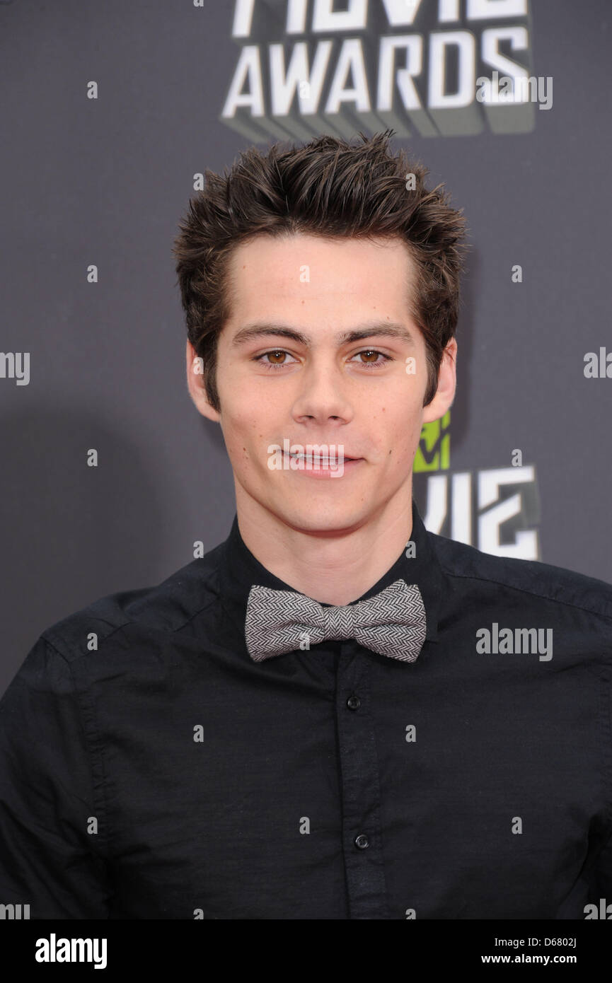US actor Dylan O'Brien arrives at the 2013 MTV Movie Awards at Sony