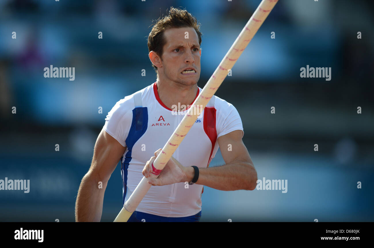 Renaud Lavillenie of France competes during the men's Pole Vault final