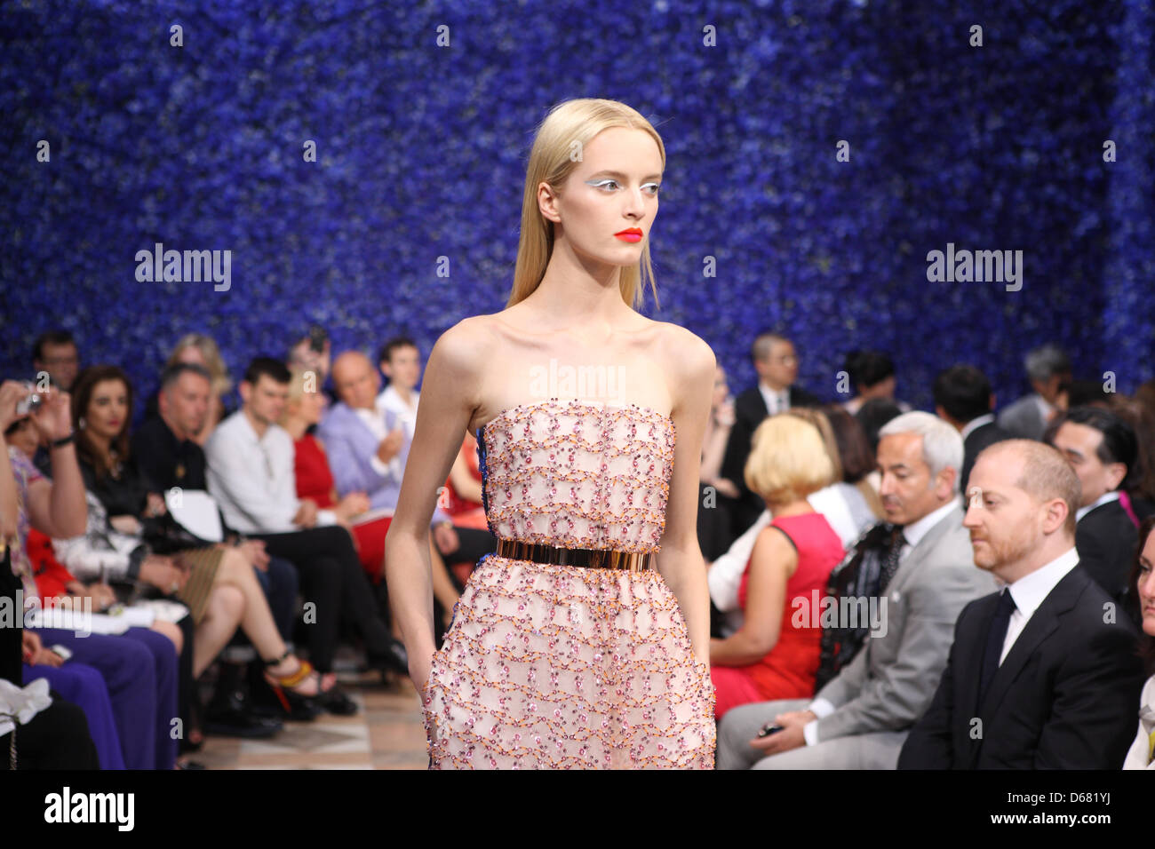A model wears a creation by Belgian designer Raf Simons as part of the ...