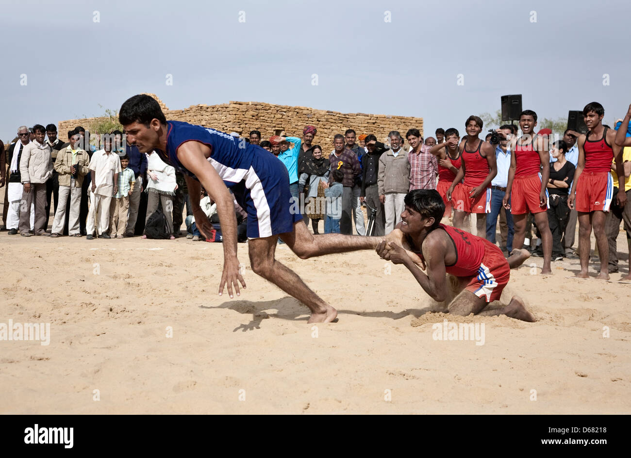 Kabaddi match. Khuri village. Rajasthan. India Stock Photo