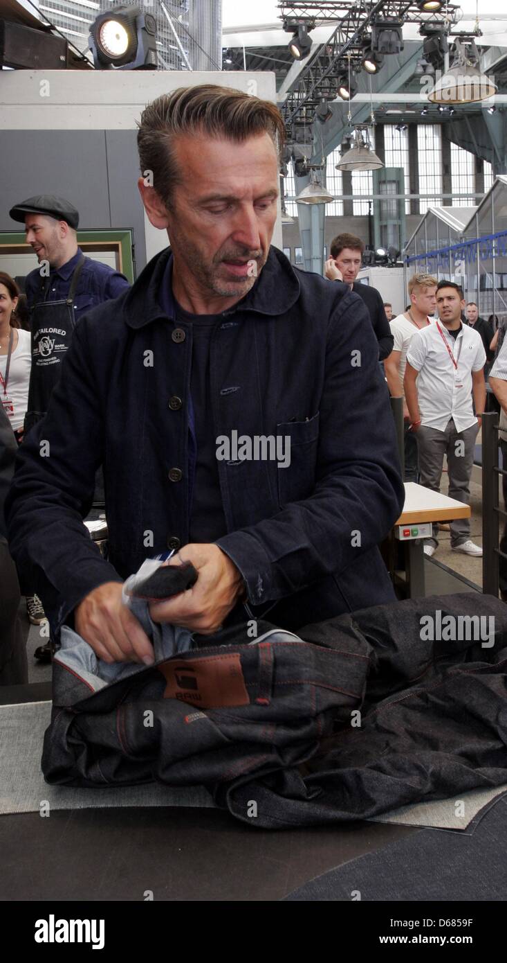 G Star-designer Pierre Morisset is pictured at a booth of the jeans label G  Star