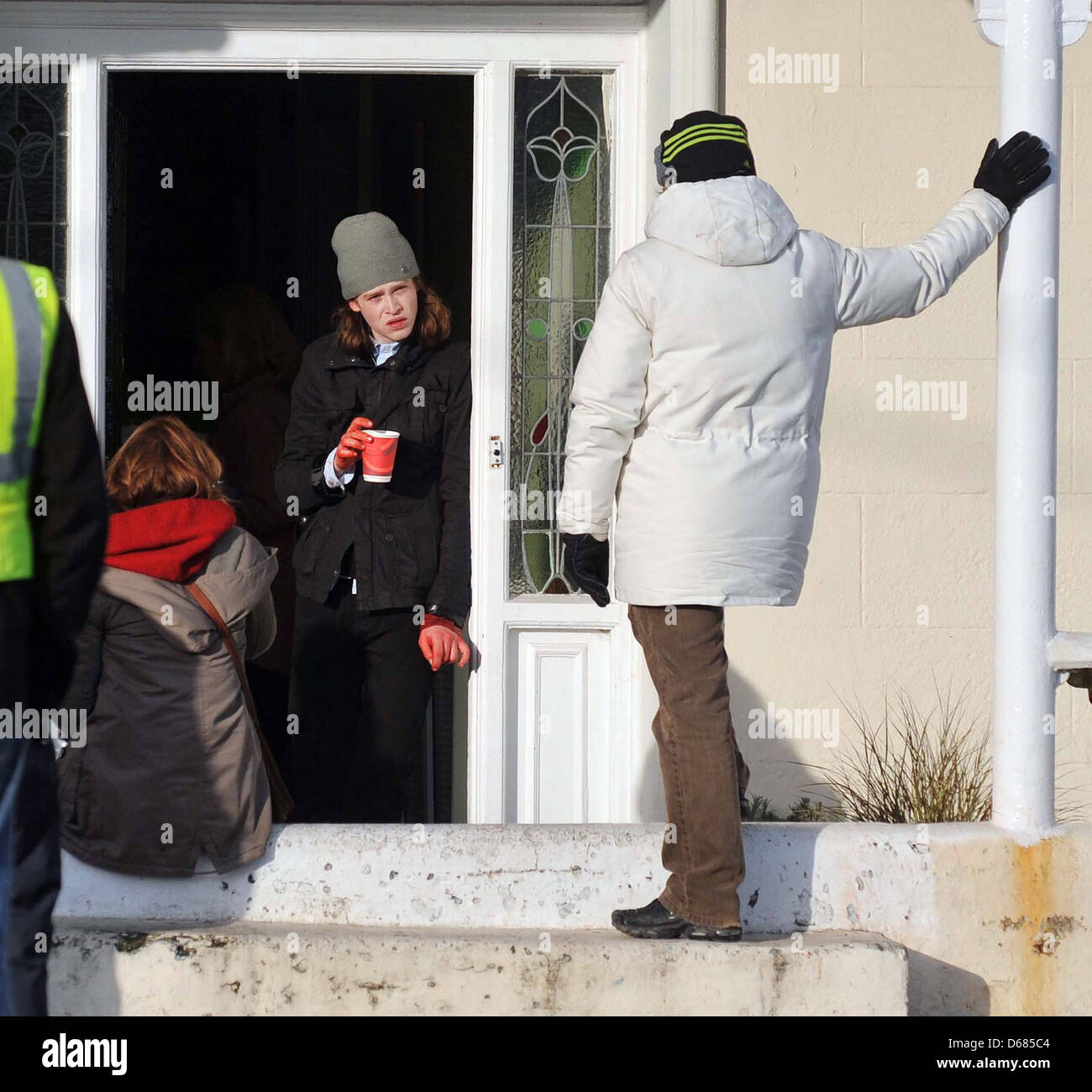 Saoirse Ronan, Caleb Landry Jones and Neil Jordan on the set of
