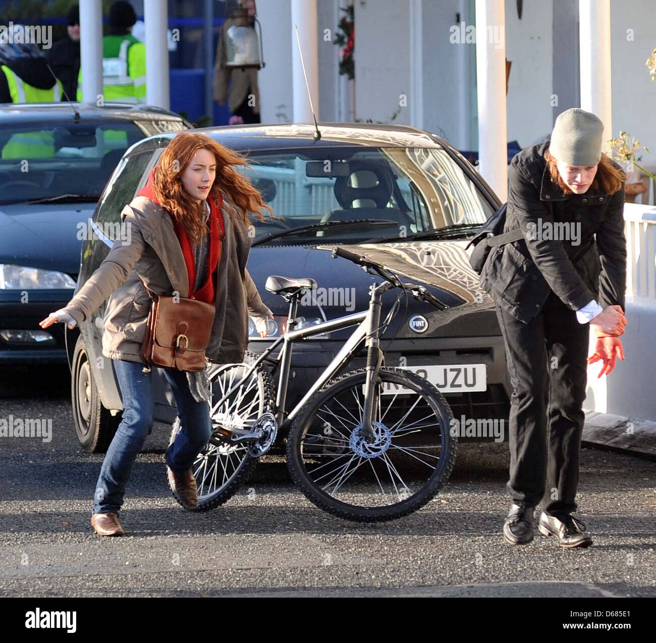 Saoirse Ronan and Caleb Landry Jones on the set of 'Byzantium' Dublin