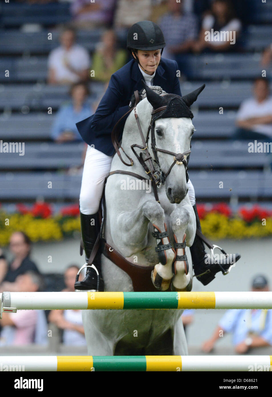 Greek show jumper Athina Onassis de Miranda competes on her horse Uceline at the CHIO in Aachen, Germany, 05 July 2012. Photo: JOCHEN LUEBKE Stock Photo