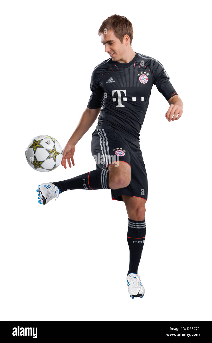 HANDOUT - A handout picture by Adidas shows Philipp Lahm posing in the new  jersey of Bundesliga soccer club Bayern Munich for the season 2012-2013 on  09 July 2012. Photo: Adidas ( - ! Stock Photo - Alamy