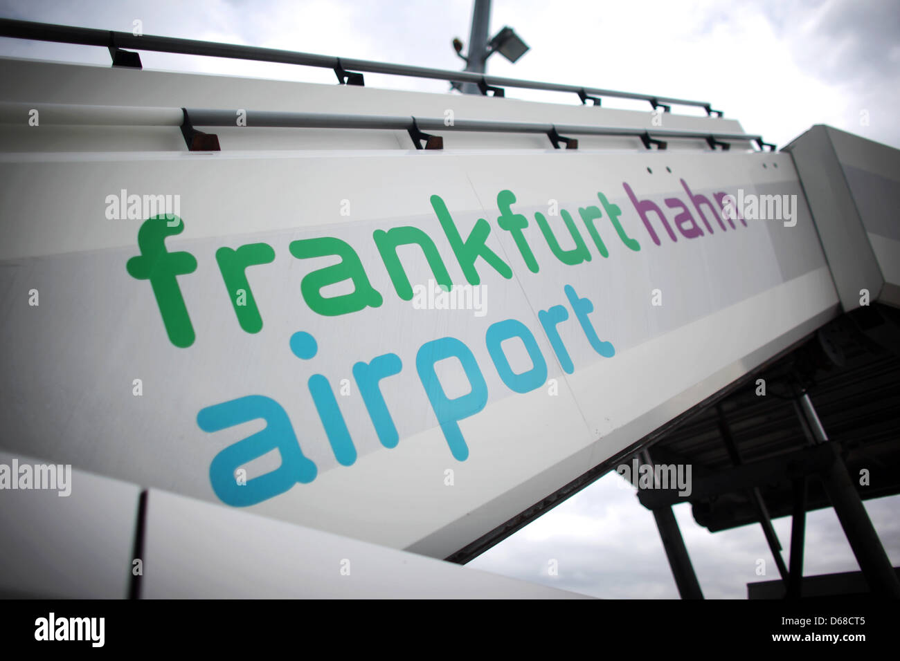 Aircraft stairs are visible at the airport Frankfurt-Hahn in Lautzenhausen, Germany, 11 July 2012. Photo: Fredrik von Erichsen Stock Photo