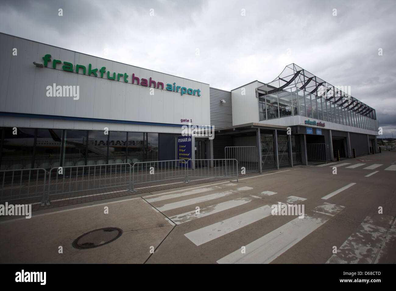 A view of the terminal at airport Frankfurt-Hahn is pictured in Lautzenhausen, Germany, 11 July 2012. Photo: Fredrik von Erichsen Stock Photo