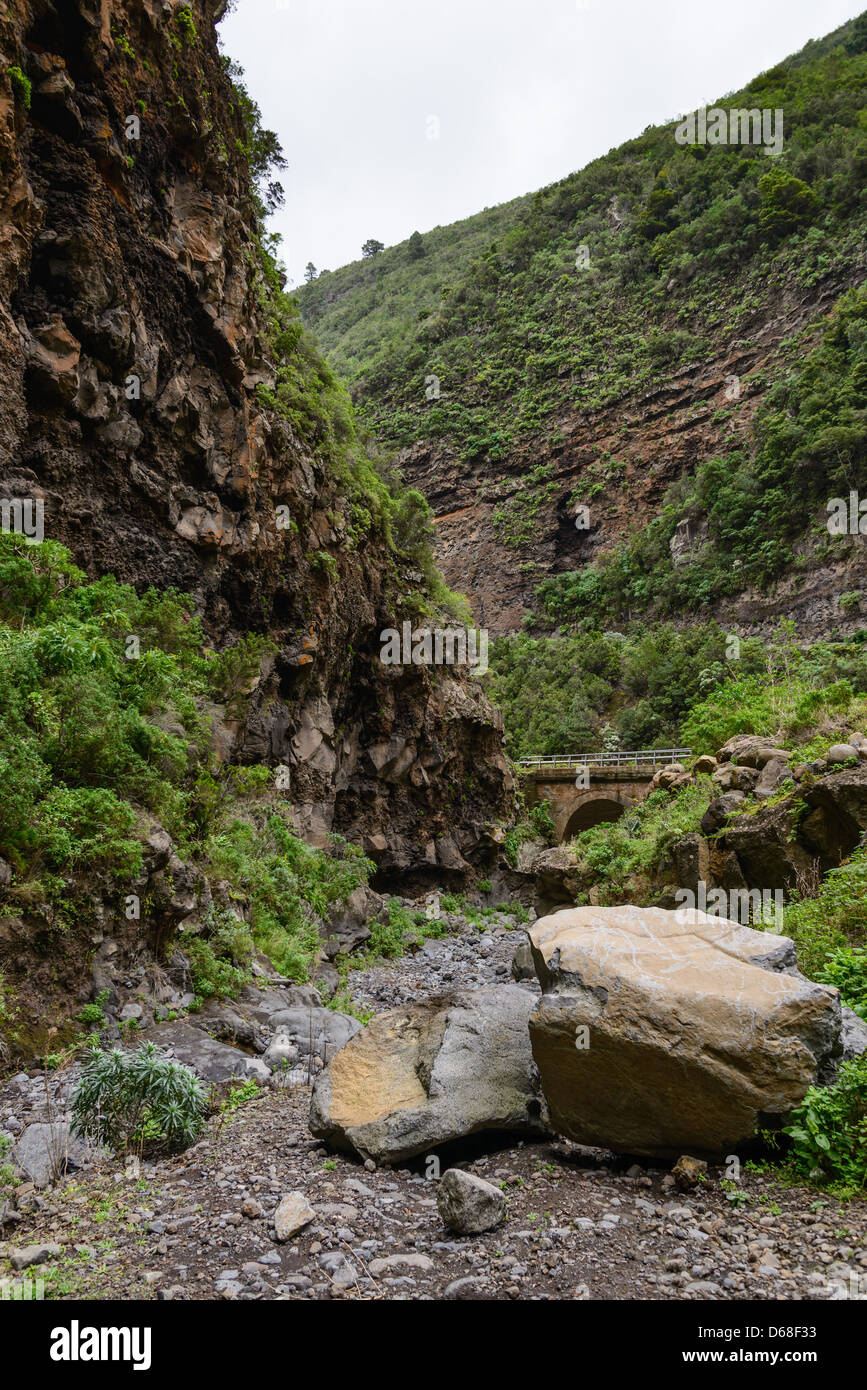 La Palma, Canary Islands - Barranco Gallegos, a dry river gulch in the north-east of the island Stock Photo