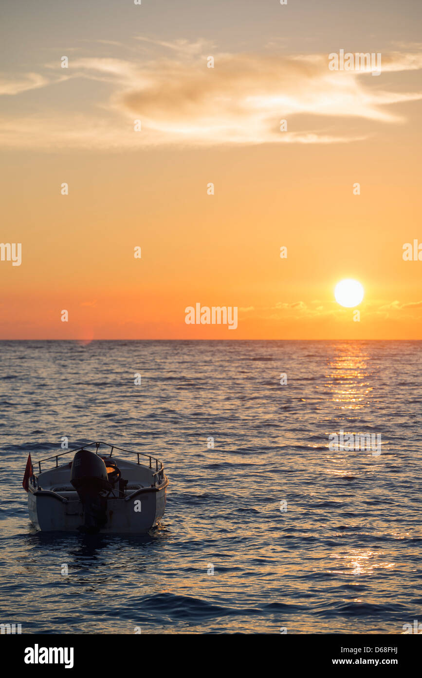 Europe, Albania, Mediterranean Sea, Dhermi, sunset Stock Photo