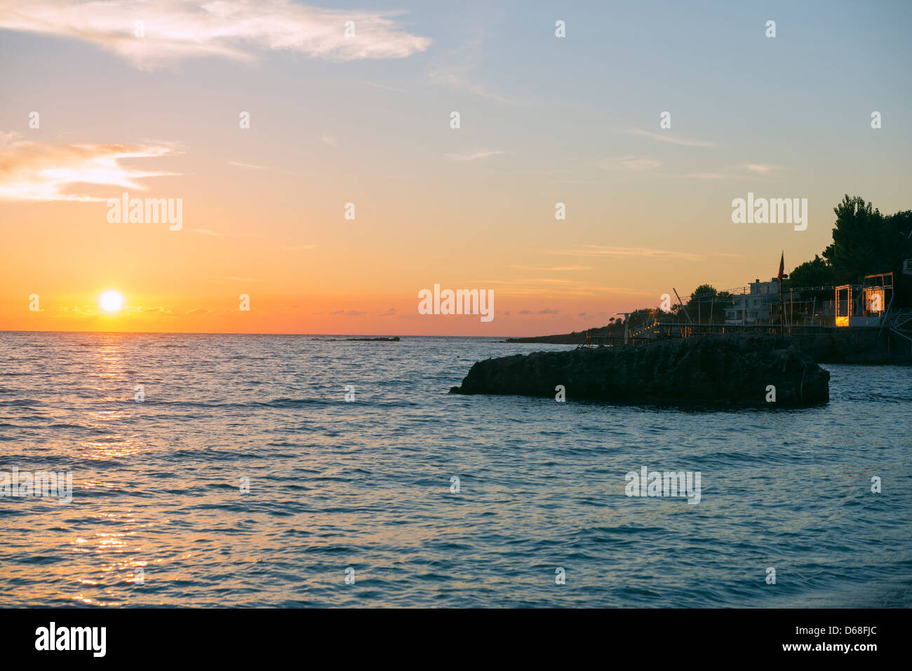 Europe, Albania, Mediterranean Sea, Dhermi, sunset Stock Photo