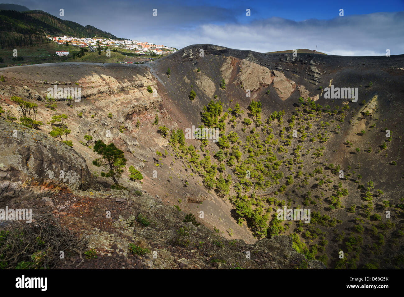 La Palma, Canary Islands - Volcano Park of San Antonio, Fuencaliente, south of island. The crater. Stock Photo