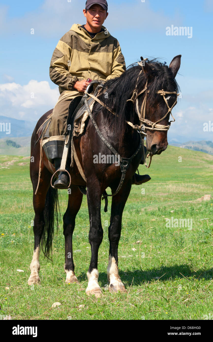 Mongolian man horse shepherd hi-res stock photography and images - Alamy