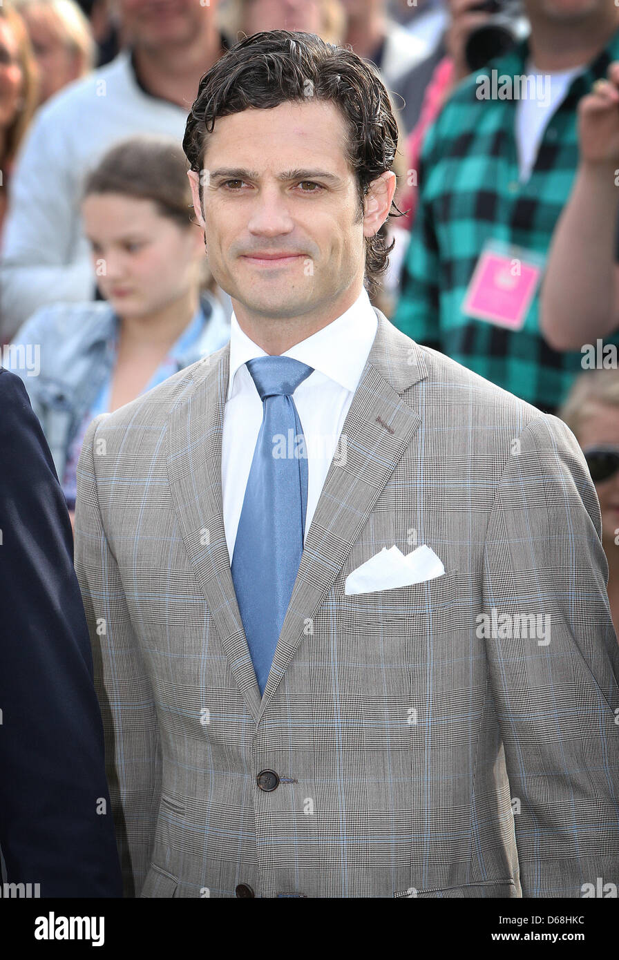 Sweden's Prince Carl Philip during the evening celebrations of Crown Princess Victoria's 35th birthday on 14 July 2012, in the city of Borgholm, on the island of Oland, where artists performed and Victoria handed out the annual Victoria scholarship. Photo: Patrick van Katwijk / NETHERLANDS OUT Stock Photo