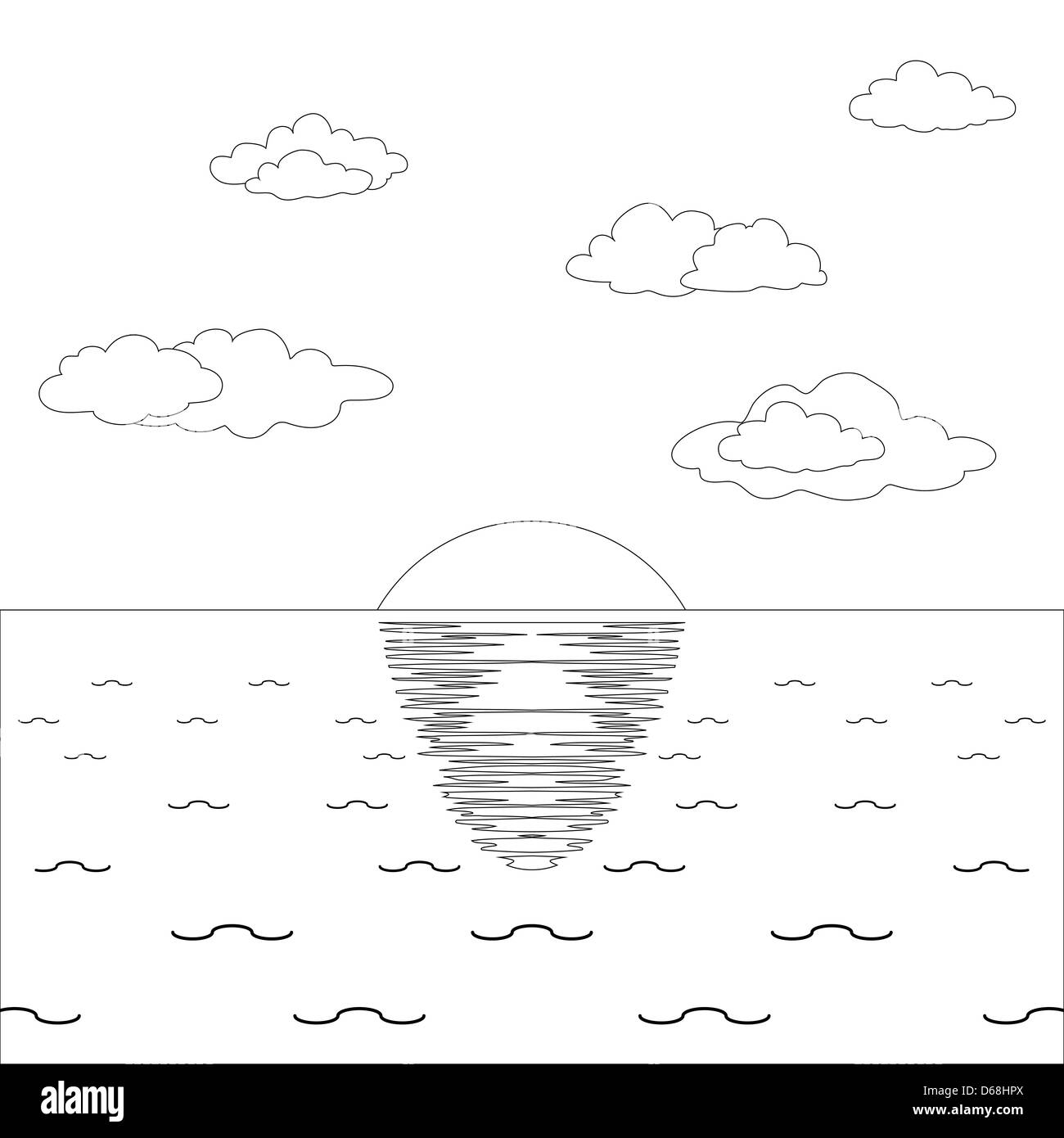 Featured image of post Ocean Sunset Drawing Black And White : We found for you 15 drawing sunsets ocean png images with total size: