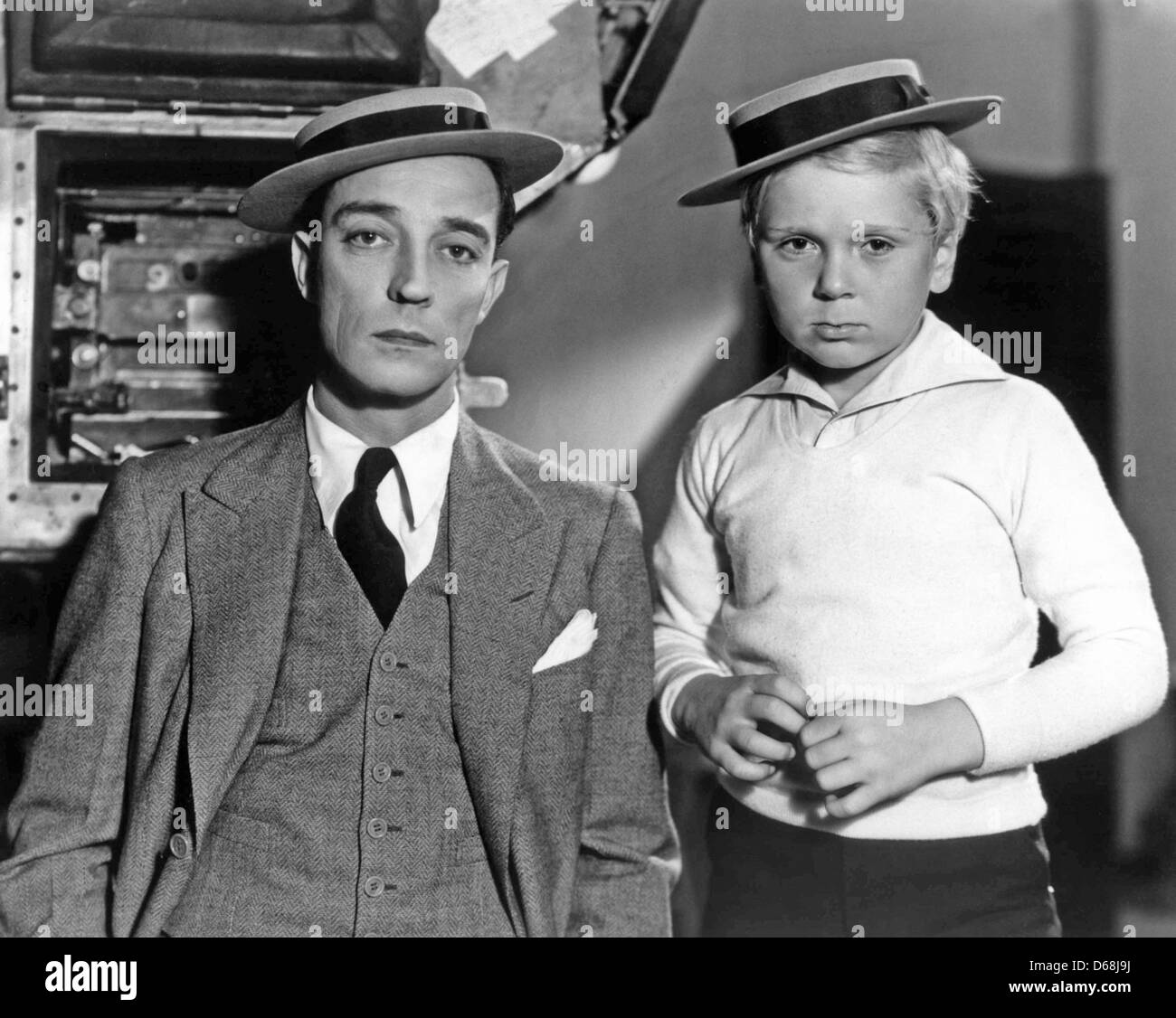 BUSTER KEATON US silent film star at left with Jackie Coogan Stock Photo -  Alamy