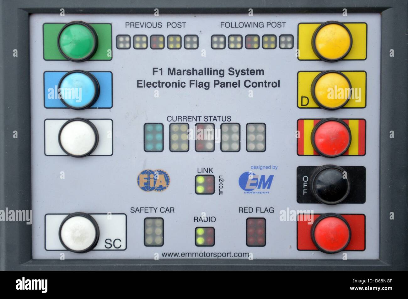 F1 Marshalling System Electronic Flag Panel Control pictured at the
