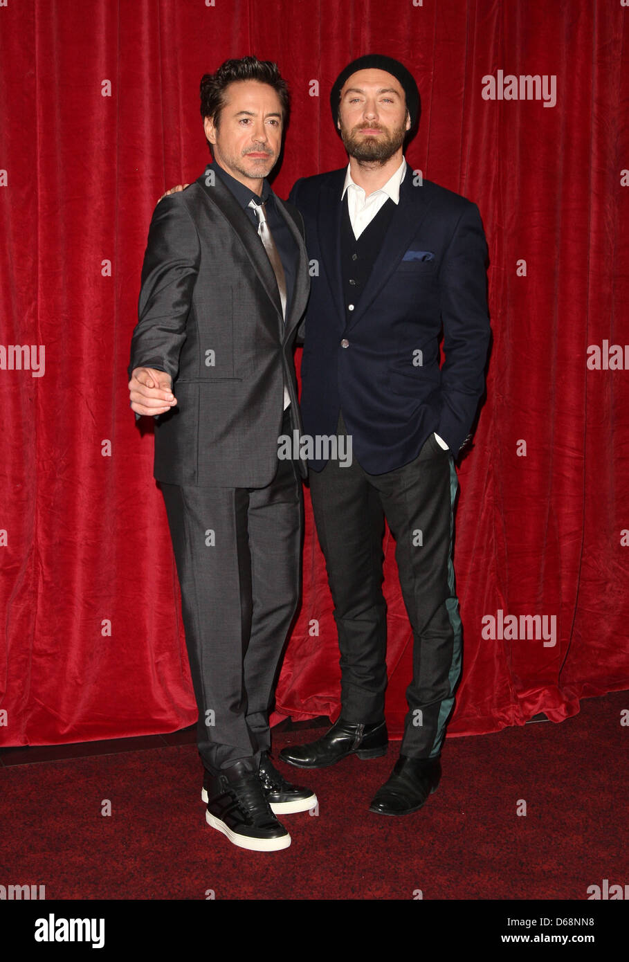 Robert Downey Jr and Jude Law 'Sherlock Holmes: A Game of Shadow'  premiereArrivals London England Stock Photo - Alamy