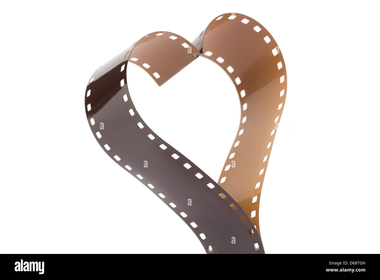 Heart shape made from a 35mm camera film strip on white Stock Photo