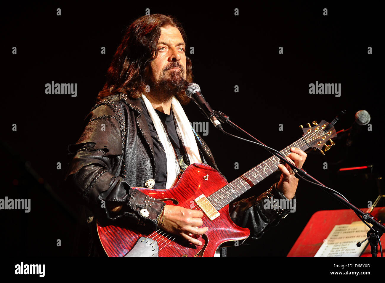 British musician and producer Alan Parsons plays his guitar during a The Alan Parsons Live Project concert at Colosseum Theater in Essen, Germany, 20 July 2012. Photo: Revierfoto Stock Photo