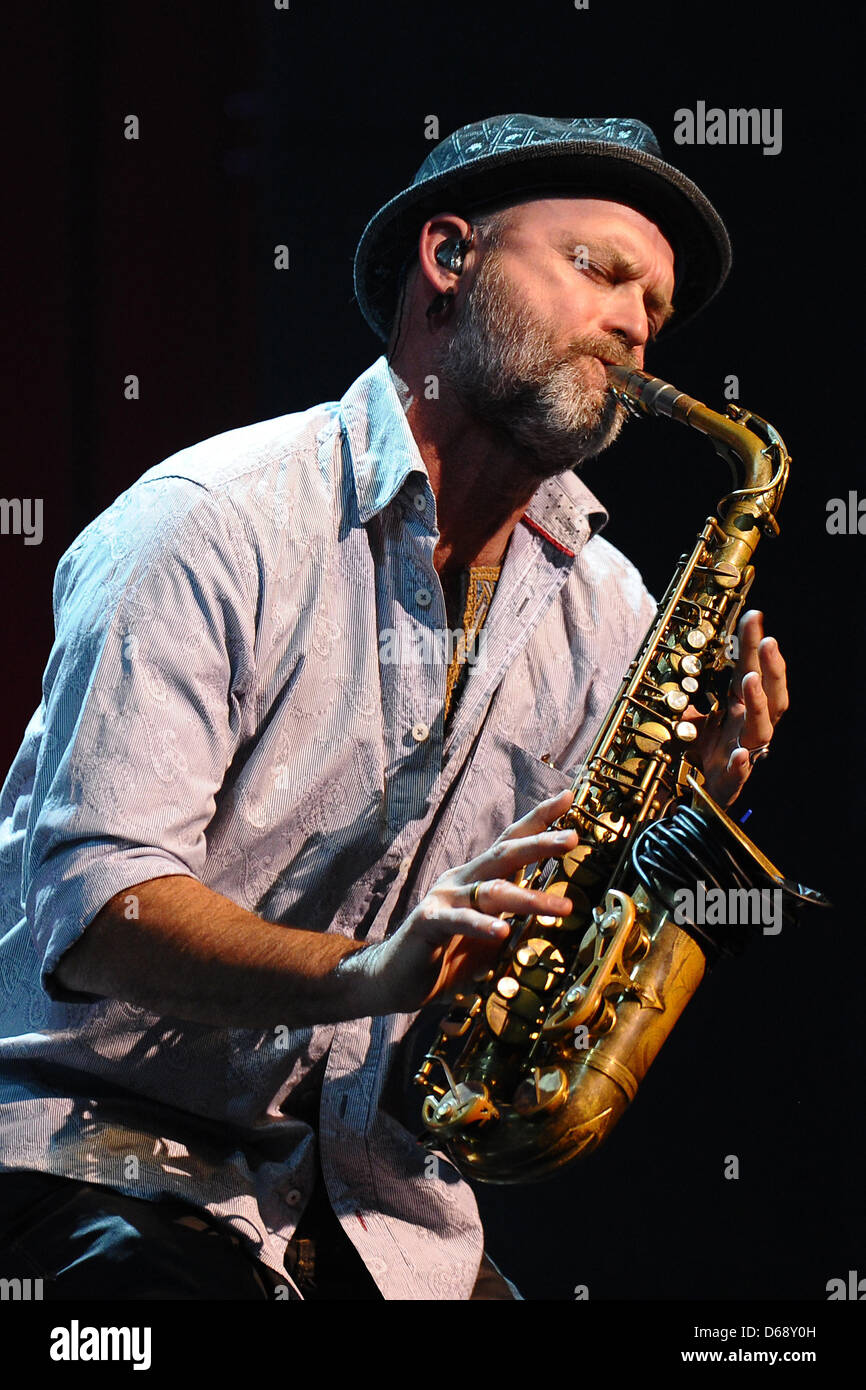Saxophon player Todd Cooper performs during a The Alan Parsons Live Project concert at Colosseum Theater in Essen, Germany, 20 July 2012. Photo: Revierfoto Stock Photo