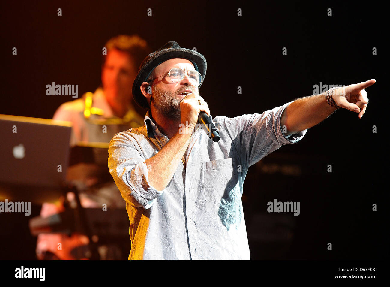 Saxophon player Todd Cooper sings during a The Alan Parsons Live Project concert at Colosseum Theater in Essen, Germany, 20 July 2012. Photo: Revierfoto Stock Photo