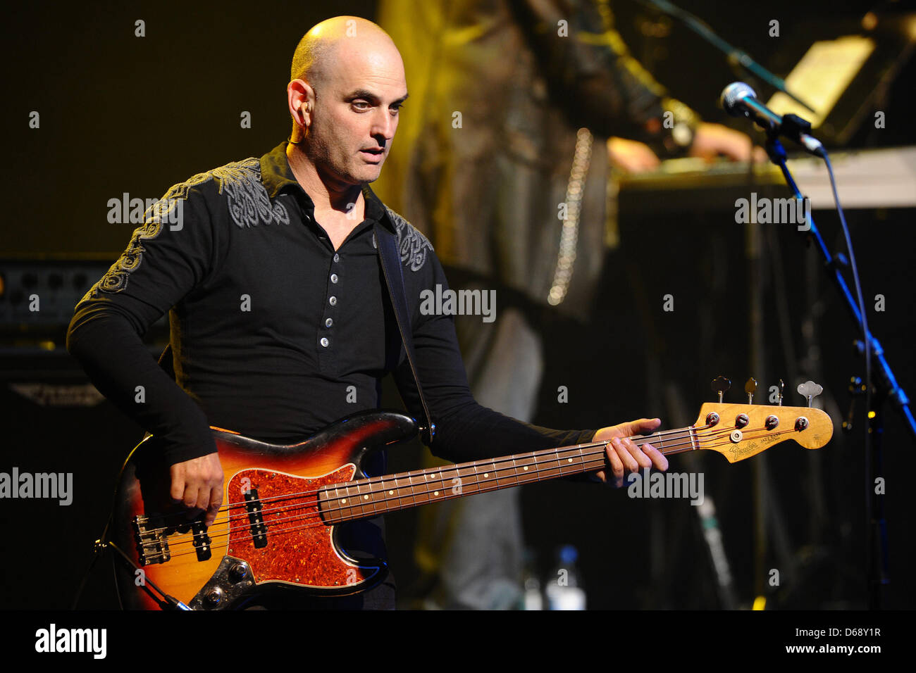 Bass player Guy Erez performs during a The Alan Parsons Live Project concert at Colosseum Theater in Essen, Germany, 20 July 2012. Photo: Revierfoto Stock Photo