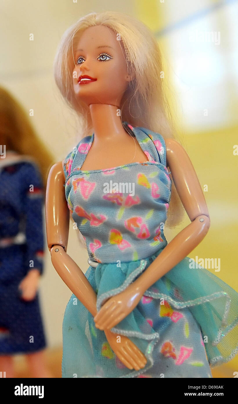 A current Barbie doll from 2012 is on display at the city museum 'Alte  Burg' in Wittenberge, Germany, 26 January 2012. The tavelling exhibition  'Busy Girl - Barbie's Career' documents women's history