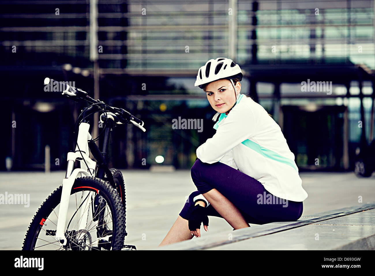 cycling woman Stock Photo