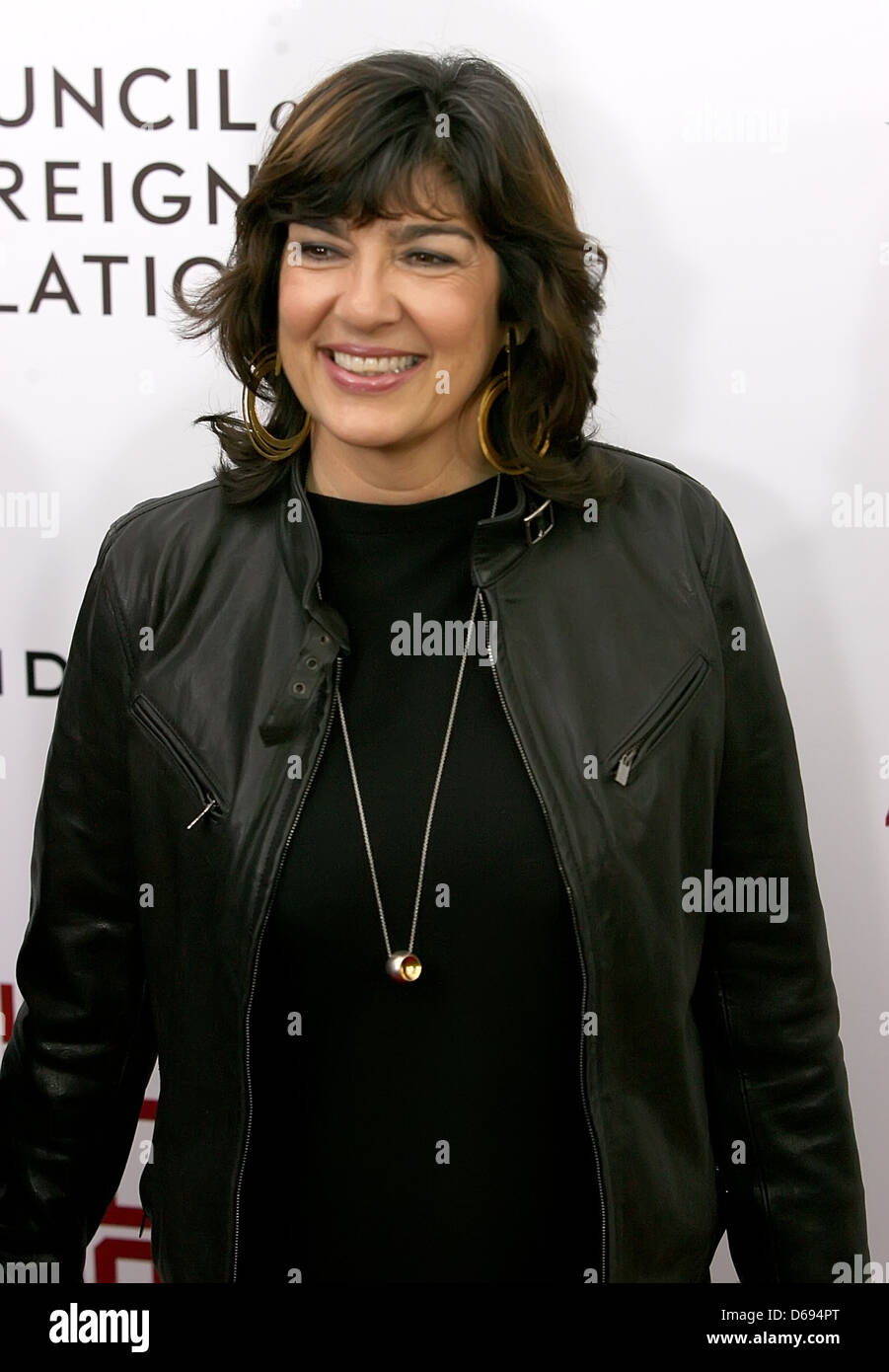 Journalist, Christiane Amanpour Premiere of 'In the Land of Blood and Honey' at the School of Visual Arts - Arrivals New York Stock Photo